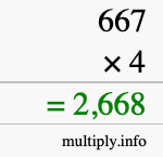 How to calculate 667 times 4 using long multiplication How to calculate 667 times 4 using long multiplication