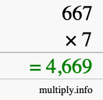 How to calculate 667 times 7 using long multiplication How to calculate 667 times 7 using long multiplication