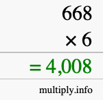 How to calculate 668 times 6 using long multiplication How to calculate 668 times 6 using long multiplication
