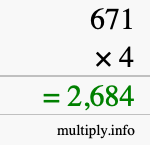 How to calculate 671 times 4 using long multiplication How to calculate 671 times 4 using long multiplication