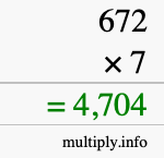 How to calculate 672 times 7 using long multiplication