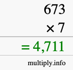 How to calculate 673 times 7 using long multiplication How to calculate 673 times 7 using long multiplication