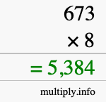 How to calculate 673 times 8 using long multiplication