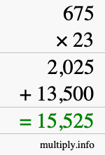 How to calculate 675 times 23 using long multiplication How to calculate 675 times 23 using long multiplication