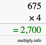 How to calculate 675 times 4 using long multiplication How to calculate 675 times 4 using long multiplication
