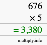 How to calculate 676 times 5 using long multiplication How to calculate 676 times 5 using long multiplication