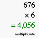 How to calculate 676 times 6 using long multiplication