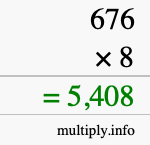 How to calculate 676 times 8 using long multiplication How to calculate 676 times 8 using long multiplication