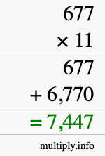 How to calculate 677 times 11 using long multiplication How to calculate 677 times 11 using long multiplication