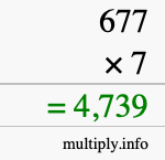How to calculate 677 times 7 using long multiplication