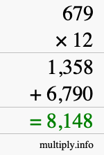 How to calculate 679 times 12 using long multiplication How to calculate 679 times 12 using long multiplication