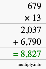 How to calculate 679 times 13 using long multiplication How to calculate 679 times 13 using long multiplication