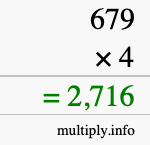How to calculate 679 times 4 using long multiplication How to calculate 679 times 4 using long multiplication
