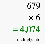 How to calculate 679 times 6 using long multiplication