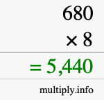 How to calculate 680 times 8 using long multiplication How to calculate 680 times 8 using long multiplication