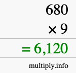 How to calculate 680 times 9 using long multiplication How to calculate 680 times 9 using long multiplication