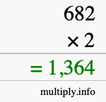 How to calculate 682 times 2 using long multiplication How to calculate 682 times 2 using long multiplication