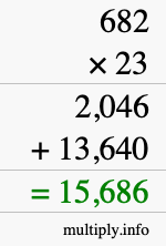 How to calculate 682 times 23 using long multiplication How to calculate 682 times 23 using long multiplication