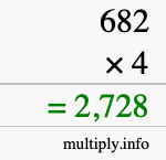 How to calculate 682 times 4 using long multiplication How to calculate 682 times 4 using long multiplication