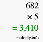 How to calculate 682 times 5 using long multiplication How to calculate 682 times 5 using long multiplication