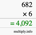 How to calculate 682 times 6 using long multiplication