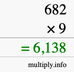 How to calculate 682 times 9 using long multiplication How to calculate 682 times 9 using long multiplication