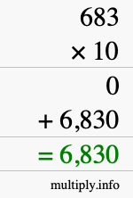 How to calculate 683 times 10 using long multiplication How to calculate 683 times 10 using long multiplication