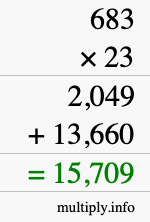 How to calculate 683 times 23 using long multiplication How to calculate 683 times 23 using long multiplication