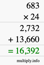 How to calculate 683 times 24 using long multiplication How to calculate 683 times 24 using long multiplication
