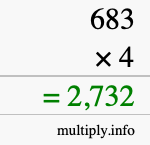 How to calculate 683 times 4 using long multiplication How to calculate 683 times 4 using long multiplication
