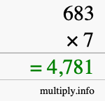 How to calculate 683 times 7 using long multiplication How to calculate 683 times 7 using long multiplication