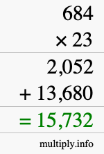 How to calculate 684 times 23 using long multiplication How to calculate 684 times 23 using long multiplication