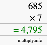 How to calculate 685 times 7 using long multiplication How to calculate 685 times 7 using long multiplication