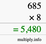 How to calculate 685 times 8 using long multiplication How to calculate 685 times 8 using long multiplication