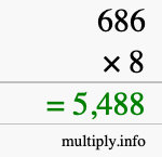 How to calculate 686 times 8 using long multiplication How to calculate 686 times 8 using long multiplication