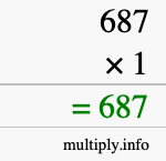 How to calculate 687 times 1 using long multiplication