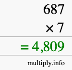 How to calculate 687 times 7 using long multiplication How to calculate 687 times 7 using long multiplication