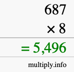 How to calculate 687 times 8 using long multiplication How to calculate 687 times 8 using long multiplication