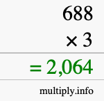 How to calculate 688 times 3 using long multiplication How to calculate 688 times 3 using long multiplication