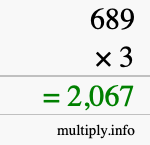 How to calculate 689 times 3 using long multiplication How to calculate 689 times 3 using long multiplication