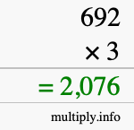 How to calculate 692 times 3 using long multiplication How to calculate 692 times 3 using long multiplication