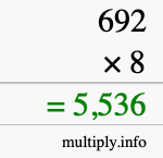 How to calculate 692 times 8 using long multiplication How to calculate 692 times 8 using long multiplication