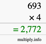 How to calculate 693 times 4 using long multiplication How to calculate 693 times 4 using long multiplication
