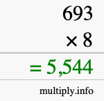 How to calculate 693 times 8 using long multiplication How to calculate 693 times 8 using long multiplication