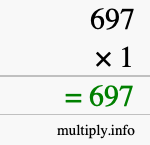 How to calculate 697 times 1 using long multiplication
