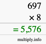 How to calculate 697 times 8 using long multiplication How to calculate 697 times 8 using long multiplication