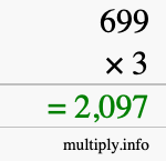 How to calculate 699 times 3 using long multiplication How to calculate 699 times 3 using long multiplication
