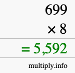 How to calculate 699 times 8 using long multiplication How to calculate 699 times 8 using long multiplication