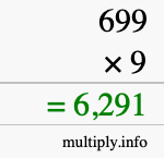 How to calculate 699 times 9 using long multiplication How to calculate 699 times 9 using long multiplication