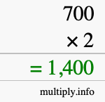 How to calculate 700 times 2 using long multiplication How to calculate 700 times 2 using long multiplication